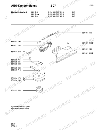 Взрыв-схема плиты (духовки) Aeg 5301E-B - Схема узла Section1