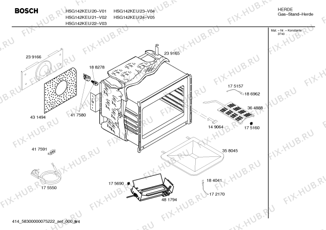Схема №5 HSG142GPP, Bosch с изображением Панель управления для плиты (духовки) Bosch 00365296