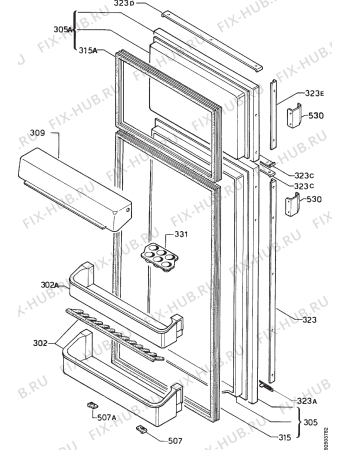 Взрыв-схема холодильника Corbero FDE3170B - Схема узла Door 003