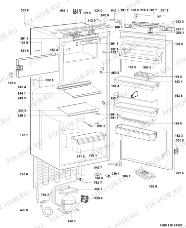 Схема №1 5105700005 с изображением Крышка для холодильника Whirlpool 481010563550