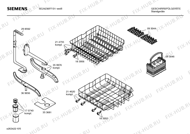 Взрыв-схема посудомоечной машины Siemens SE25A236FF - Схема узла 06
