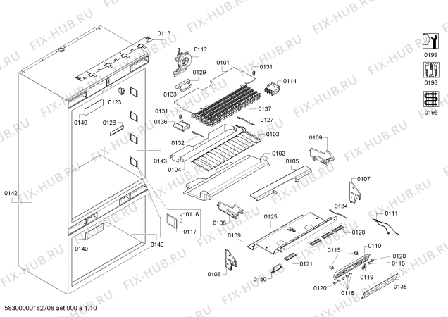 Схема №10 T30BB810SS с изображением Крепеж для холодильника Bosch 11012414