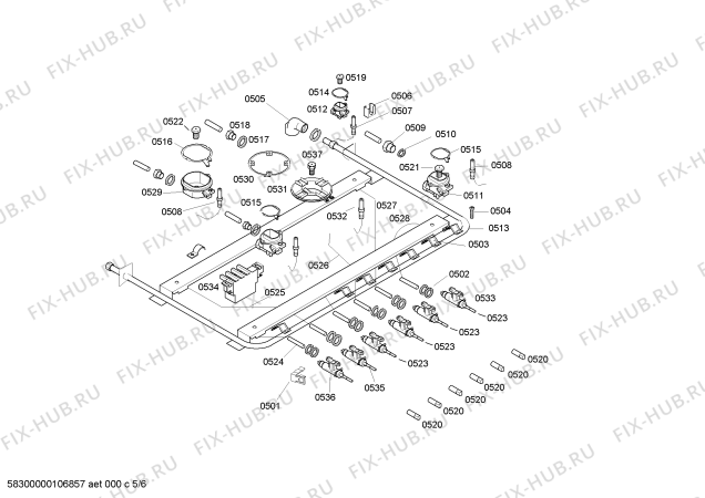Схема №6 HSC14K24EH FOG P2 F/S I с изображением Уплотнитель для плиты (духовки) Bosch 00417418