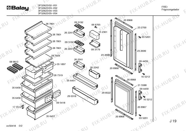 Схема №3 3FG5633 с изображением Декоративная рамка для холодильной камеры Bosch 00298522