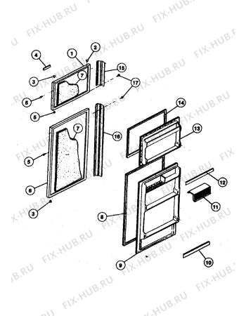 Взрыв-схема стиральной машины Electrolux TRE1520W - Схема узла Refrigerator door