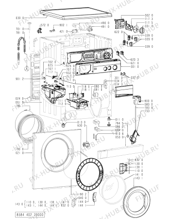 Схема №2 FL 808 с изображением Обшивка для стиральной машины Whirlpool 481245213753