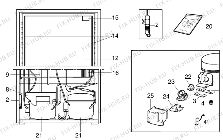 Взрыв-схема холодильника Electrolux ER9004B - Схема узла C10 Cold, users manual