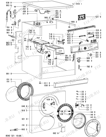 Схема №2 AWO/D 7500 с изображением Обшивка для стиралки Whirlpool 481245311063