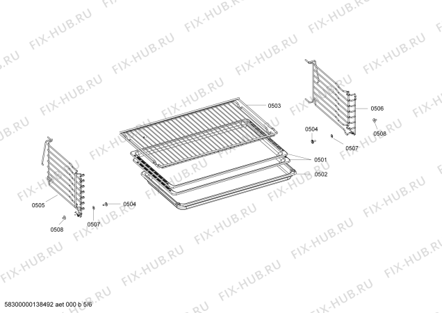 Схема №6 HB90054 с изображением Держатель для плиты (духовки) Bosch 00674128