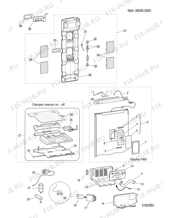 Взрыв-схема холодильника Hotpoint FF200DP (F064612) - Схема узла