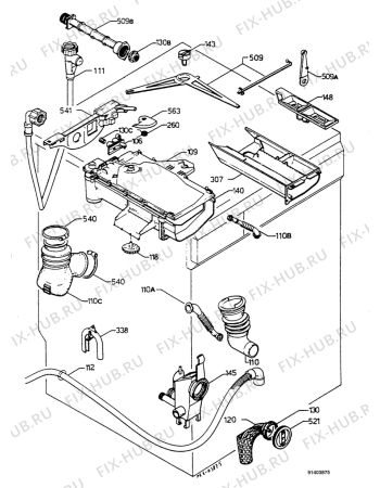 Взрыв-схема стиральной машины Electrolux EW1201F - Схема узла Water equipment