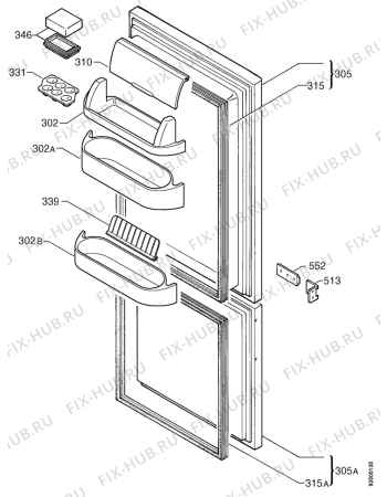 Взрыв-схема холодильника Privileg 185510_4636 - Схема узла Door 003