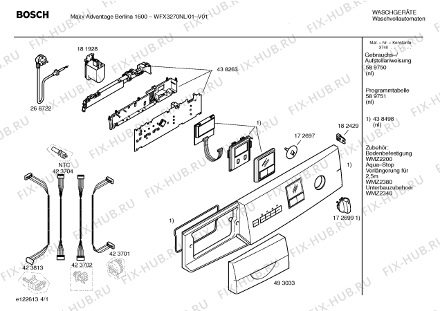 Схема №4 WFX3270NL Maxx Advantage Berlina 1600 с изображением Таблица программ для стиралки Bosch 00589751