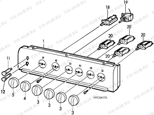 Взрыв-схема посудомоечной машины Rosenlew RKLL51 - Схема узла H10 Control Panel