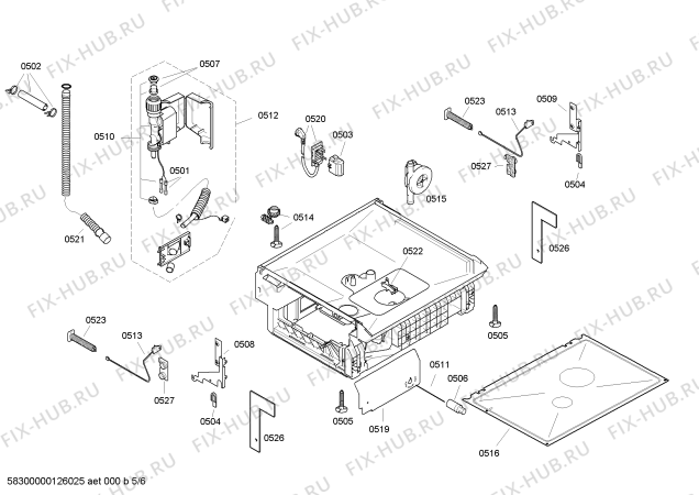 Взрыв-схема посудомоечной машины Bosch SHI53E65EU - Схема узла 05