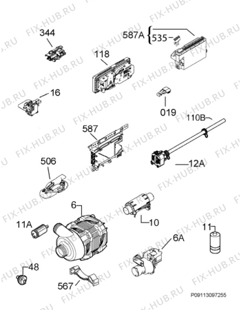 Взрыв-схема посудомоечной машины Electrolux ESL76380RO - Схема узла Electrical equipment 268