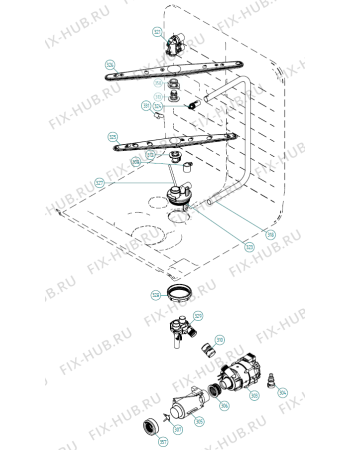 Взрыв-схема посудомоечной машины Asko D5233 XL FI US   -Titanium FI (341340, DW70.3) - Схема узла 03