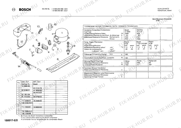 Взрыв-схема холодильника Bosch 0700244441 KS242SL - Схема узла 02