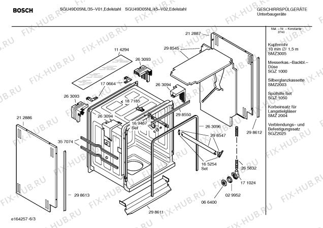 Схема №6 SGI59A05 с изображением Инструкция по эксплуатации для электропосудомоечной машины Bosch 00585910