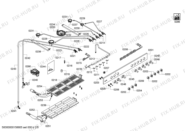 Схема №5 HSG2060AME с изображением Рассекатель горелки для плиты (духовки) Siemens 00618211