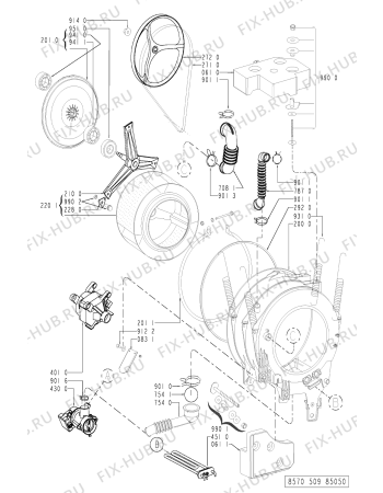 Схема №2 FL 5095 с изображением Обшивка для стиральной машины Whirlpool 481245213649