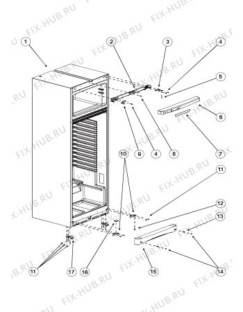 Схема №4 SD167 (F050041) с изображением Корпусная деталь для холодильной камеры Indesit C00258776