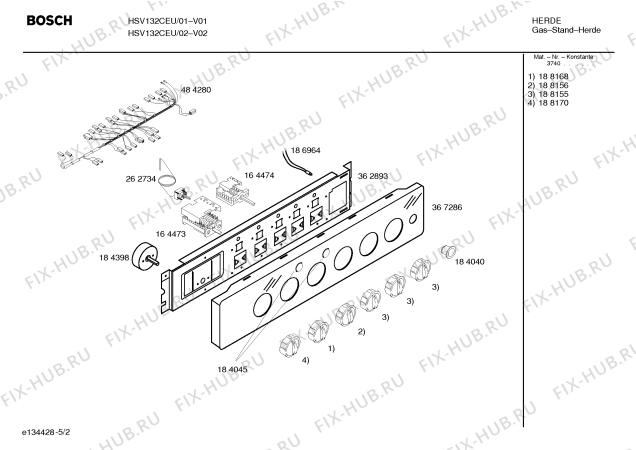 Схема №5 HSV132CEU Bosch с изображением Электропитание Bosch 00484280