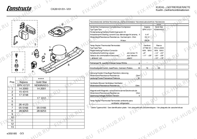 Схема №3 CK26101 с изображением Инструкция по эксплуатации для холодильной камеры Bosch 00527869