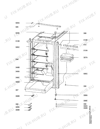 Взрыв-схема холодильника Aeg S2042-5 E - Схема узла Section1
