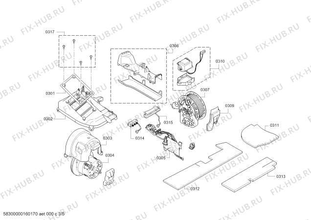 Схема №5 BGS61438 Roxx´x с изображением Крышка для электропылесоса Bosch 00700718