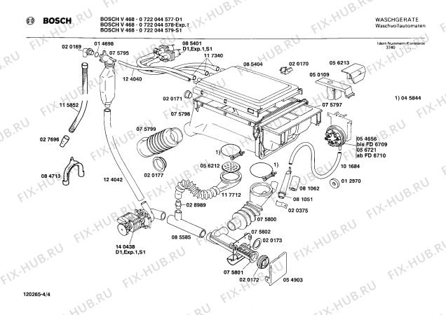 Взрыв-схема стиральной машины Bosch 0722044579 V468 - Схема узла 04