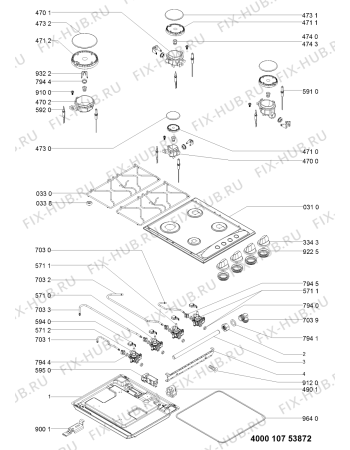 Схема №1 AKM 260/NB с изображением Затычка для плиты (духовки) Whirlpool 481060119441