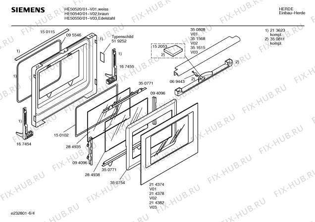 Схема №6 HE50640 с изображением Инструкция по эксплуатации для духового шкафа Siemens 00522293