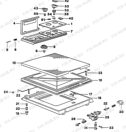 Взрыв-схема стиральной машины Elektro Helios EH5085 - Схема узла W30 Panel,User manual B