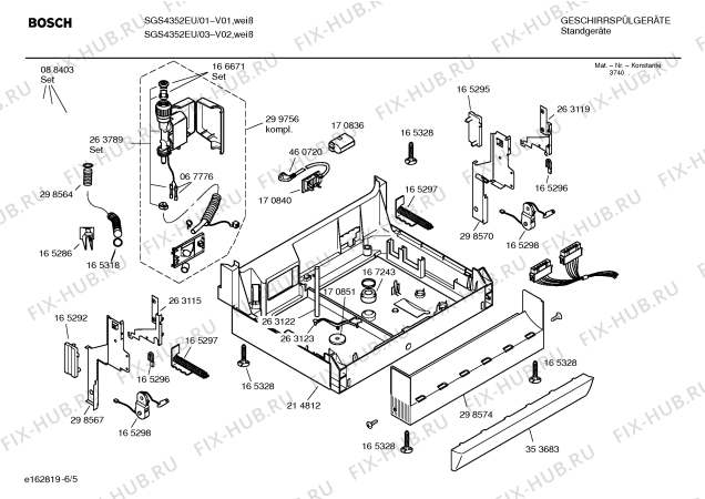 Взрыв-схема посудомоечной машины Bosch SGS4352EU - Схема узла 05