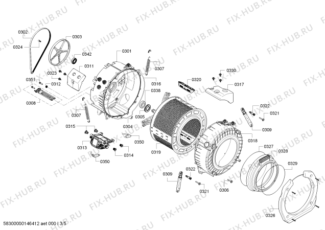 Схема №5 WK16D540HK с изображением Модуль управления для стиралки Siemens 00701517