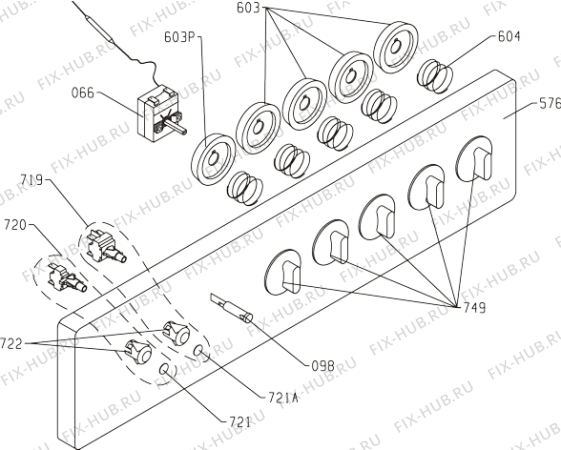 Схема №6 GN51101AX (399332, P53A3-23NT) с изображением Панель для электропечи Gorenje 402615