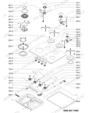 Схема №1 AKT466WH (F091951) с изображением Наставление для плиты (духовки) Indesit C00368453