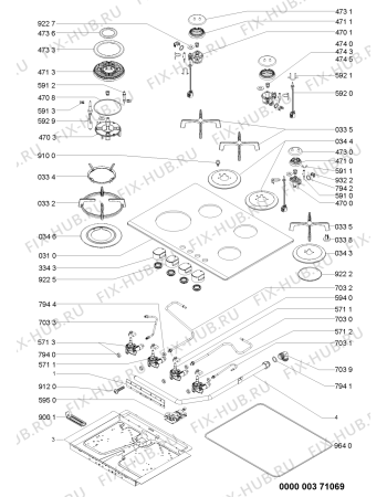 Схема №1 AKT466WH (F091951) с изображением Поверхность для духового шкафа Indesit C00331176