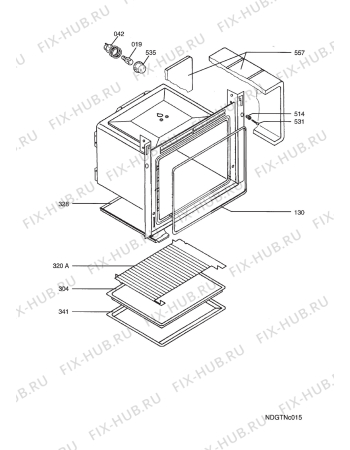 Взрыв-схема плиты (духовки) Aeg Electrolux B3101-4-W EU R07 - Схема узла Oven