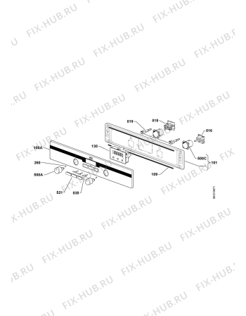 Взрыв-схема плиты (духовки) Aeg Electrolux BO G EP-A - Схема узла Command panel 037