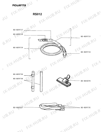 Взрыв-схема пылесоса Rowenta RS012 - Схема узла RS012FR_.__2