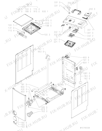 Схема №2 WMTL603LHK (F089709) с изображением Декоративная панель для стиралки Indesit C00385180