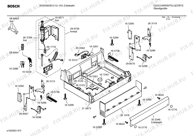 Взрыв-схема посудомоечной машины Bosch SGS5603EU - Схема узла 05