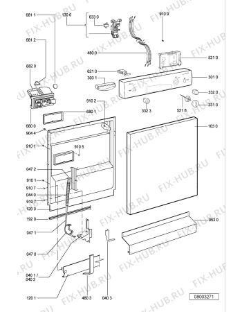 Схема №2 Z 704 с изображением Панель для посудомоечной машины Whirlpool 481245372354