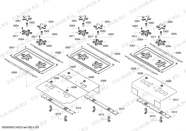 Схема №5 PCG486EL с изображением Панель для плиты (духовки) Bosch 00478908