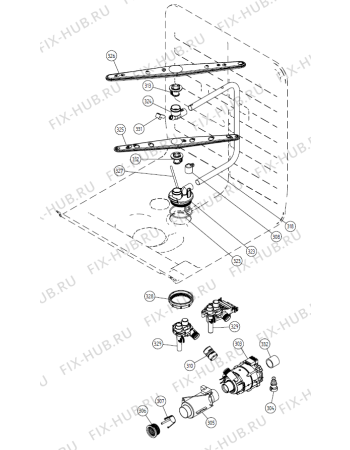 Взрыв-схема посудомоечной машины Gorenje D615 SF   -White Bi #10361500 (900001042, DW20.1) - Схема узла 03