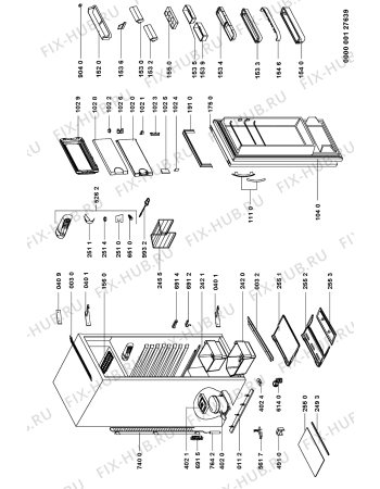 Схема №1 EKD 240/BR с изображением Дверца для холодильной камеры Whirlpool 481241618286
