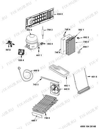 Схема №11 KSN 775/A+ с изображением Электропроводка для холодильной камеры Whirlpool 480132101934