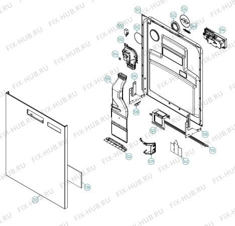 Взрыв-схема посудомоечной машины Gorenje SB8654   -White (401540, DW90.1) - Схема узла 05